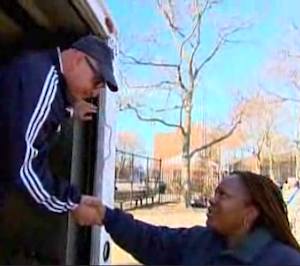 delivery truck driver shakes w urban mom-NBCvid