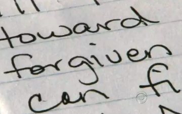From a handwritten letter by victim's mom - CBS snapshot