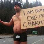 hitchhiker in underwear for charity