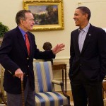 George H. W. Bush with Barack Obama - WH photo