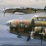 WWII bomber German plane side-by-side
