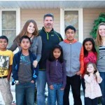 family with 5 Peruvian adopted kids