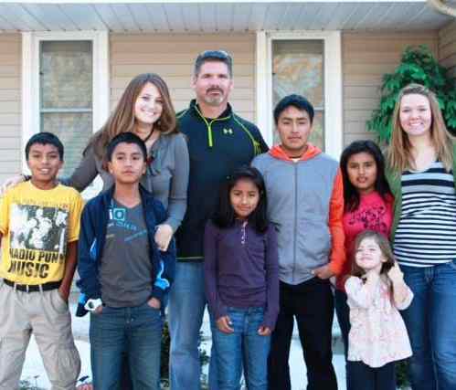family with 5 Peruvian adopted kids