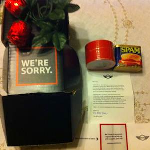 spam apology from Mini Cooper