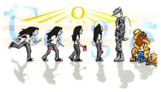 Google Doodle soldier dad