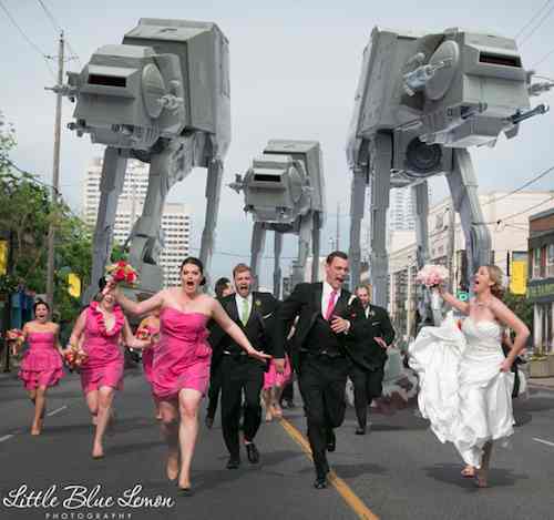 wedding party chased by Snowwalkers