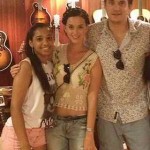 John Mayer in guitar shop w fan and Katy Perry