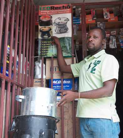 Eco Recho stove founder in Haiti
