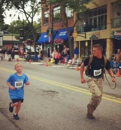 Marine races with boy lost in 5K
