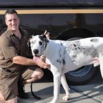 UPS driver with great dane