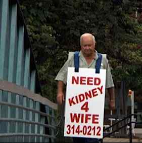 kidney donation plea sign