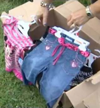 kids clothing in box