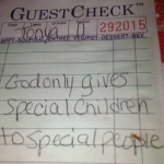 note to diners special children and God