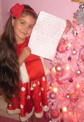 Christmas child with letter and tree-Emmileah Anderson
