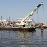 barge begins oyster reconstruction-ArmyCorps