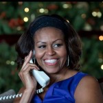 Michelle Obama on the phone