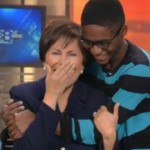 surprised anchor Gloria Campos and adopted Keonte-WFAA