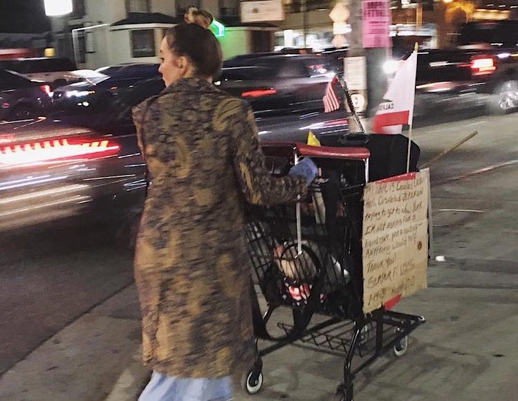 woman with homeless cart-FB-Dana Lee Calabrese