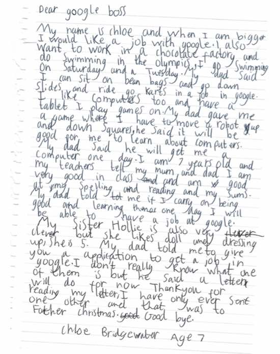 Chloe Bridgewater's Letter-Submitted