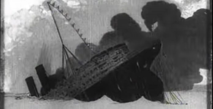 Sinking of the Lusitania ship animation