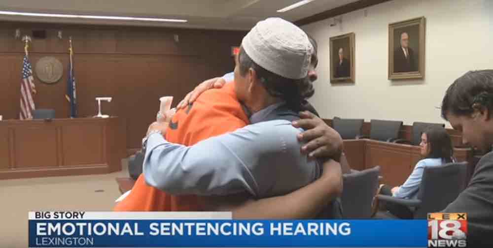 Muslim Father Forgives Man Involved With Son’s Murder, Hugs Him in Court Trey-Relford-and-Jitmoud-Hugging-WLEX