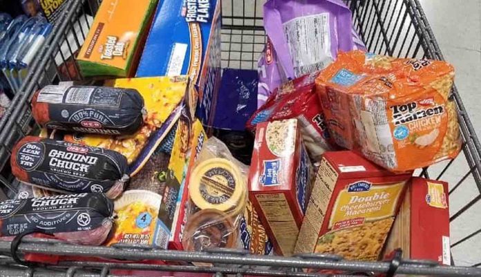 Grocery Cart of Food-Austin Police Department Facebook