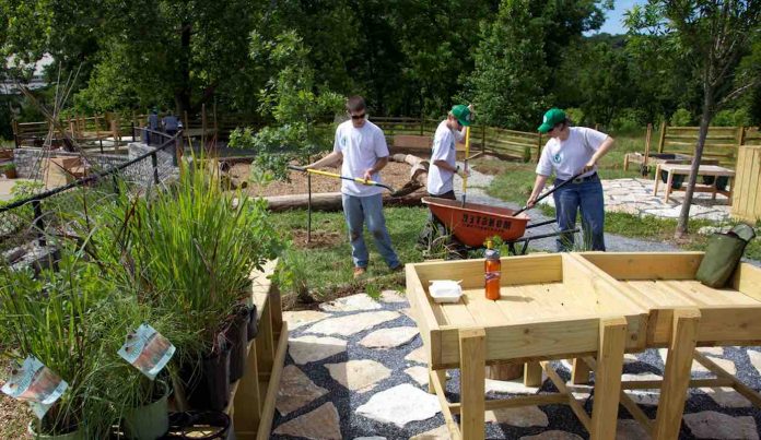 Youth Conservation Corps gardening