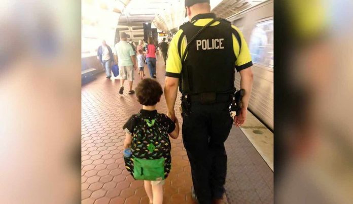 Andrew and Officer Case-Taylor Pomilla Facebook