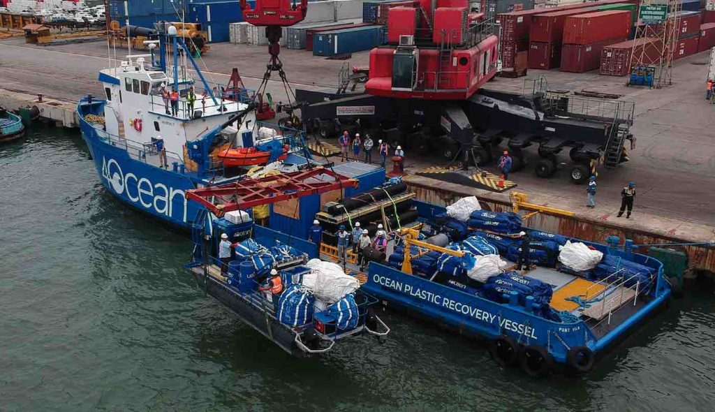 4Ocean boat dubbed the Ocean PLastic Recovery Vessel