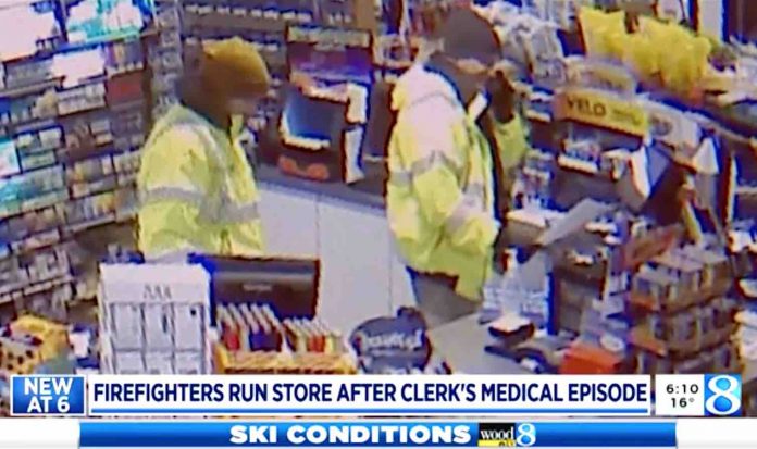Firefighters Run Gas Station-WOOD TV Youtube Screenshot