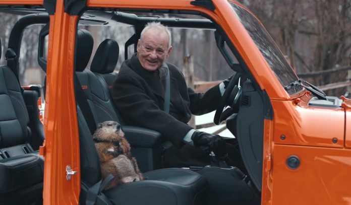 Bill Murray in Jeep With Groundhog-Jeep Commercial Youtube Screenshot