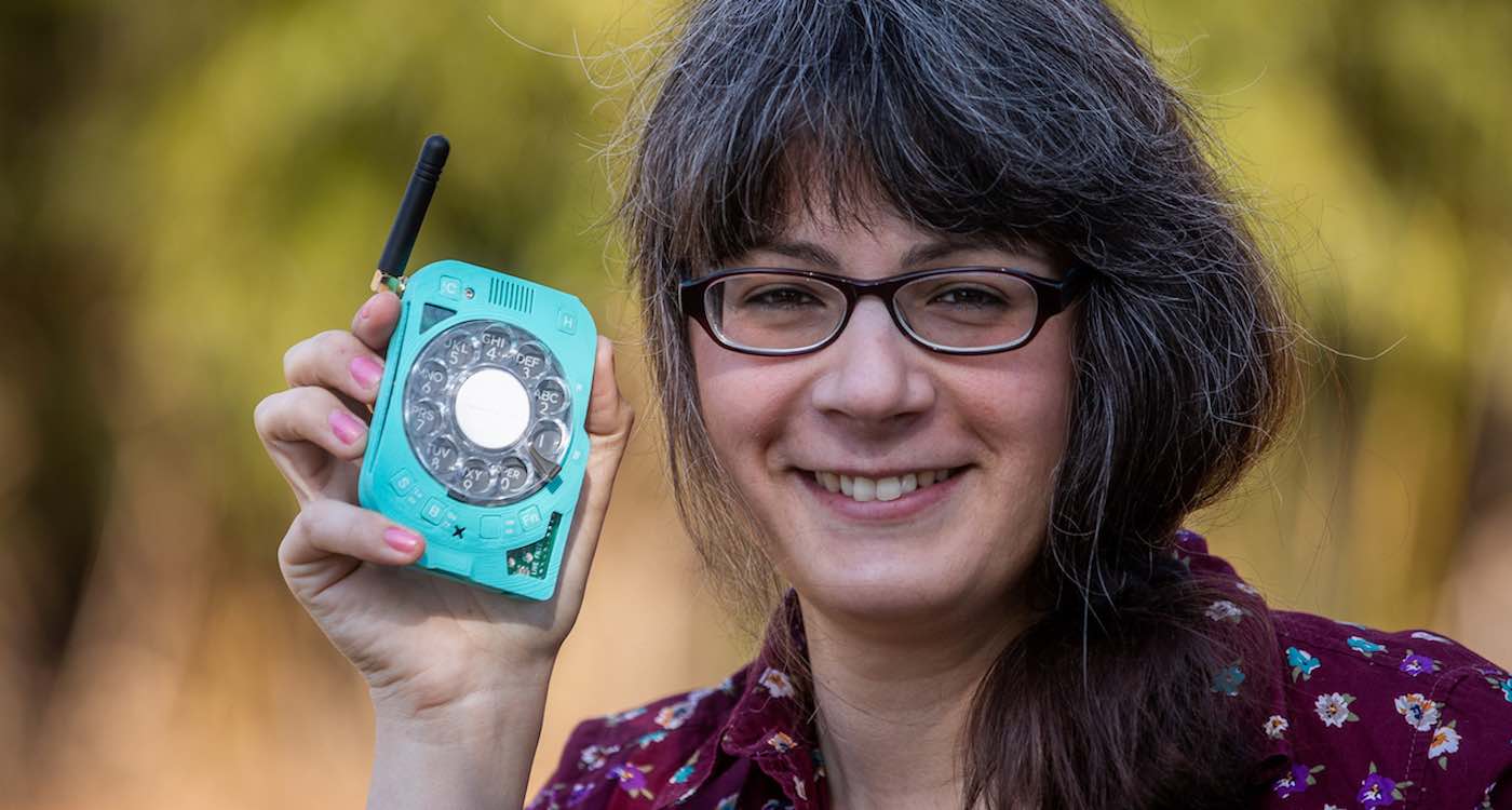 AIDS Rubber Scorch Engineer Makes a DIY Cell Phone With Rotary Dial So She Doesn't Have to Use  a Smartphone