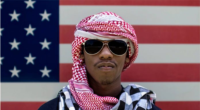 muslim man sunglasses with american flag-pubdomain-Luke Braswell