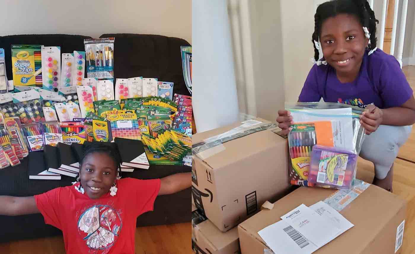 Girl collects art supplies, creates kits for kids in need