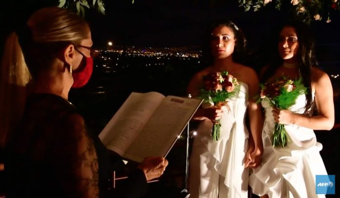 Lesbian Wedding Ceremony-AFP News Agency Youtube Screenshot