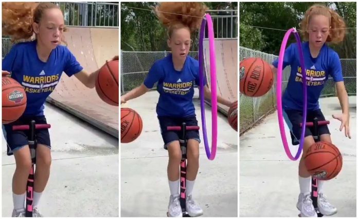 Karolina Ramirez basketball tricks-SWNS