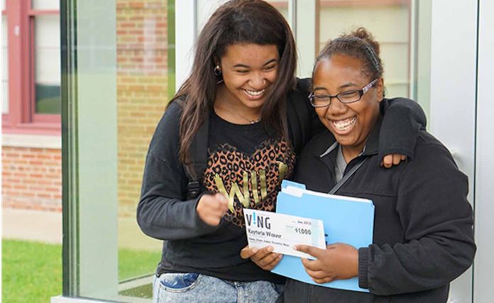 Teen and Friend With Check-VING Foundation