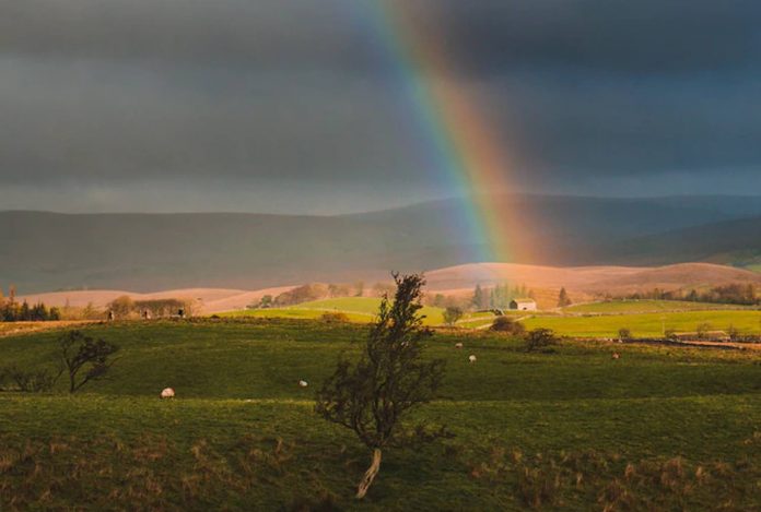 stormy clouds rainbow over hils blessing-pubdomain- Illiya Vjestica