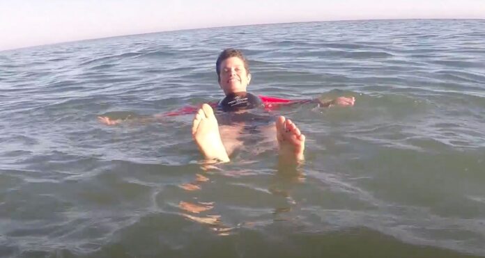 DonnaMudge floating swimming in ocean-Airtime Watertime submitted
