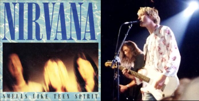 Nirvana-teen spirit cover-fair use-Kurt Cobain and bassist by P.B. Rage-cc