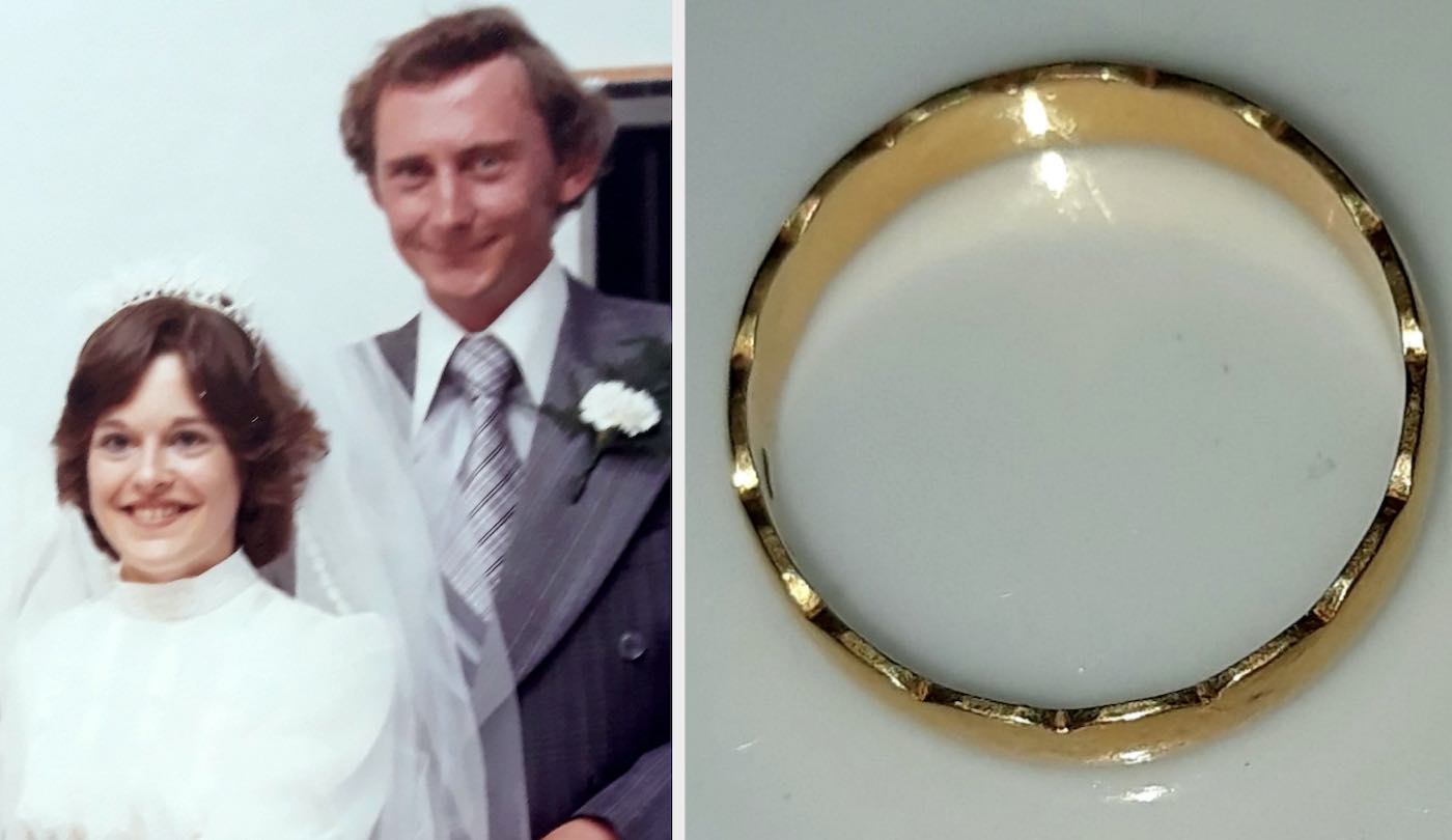 Wedding ring lost for 30 years: Widow reunited with gold band