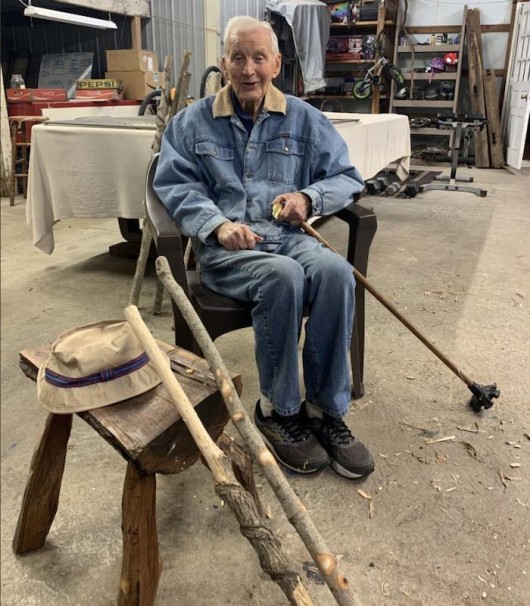 A 93Yearold Veteran Whittling Walking Sticks Has Raised 16,000 For