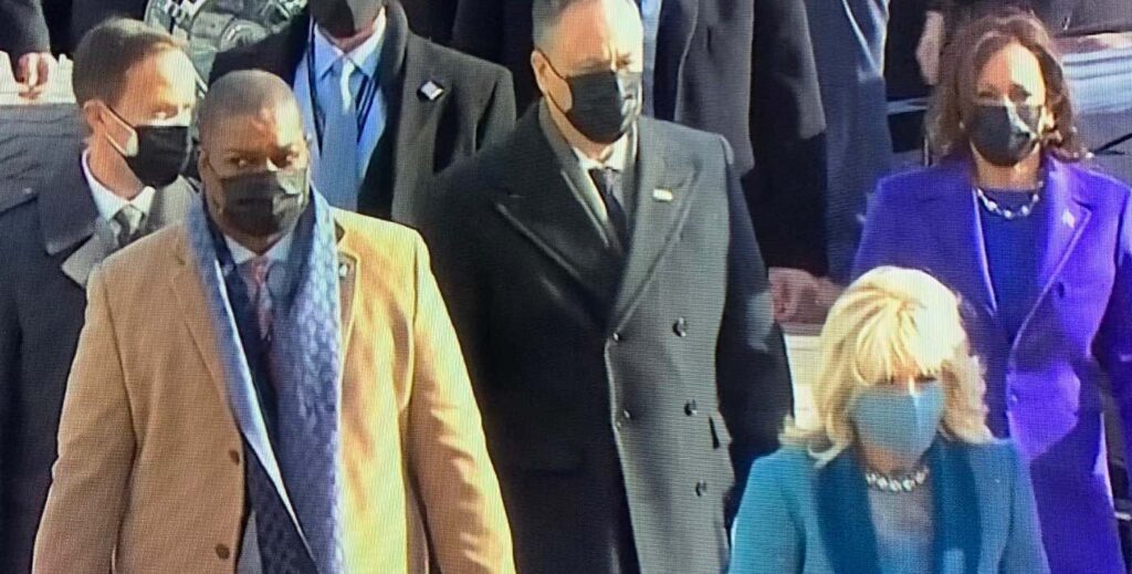 Officer Eugene Goodman Escorts Kamala Harris During Inauguration–After Congress Introduces Bill to Give Him Medal of Honour