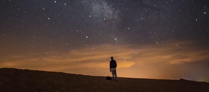 night sky stars man beautiful public domain khamkeo-vilaysing