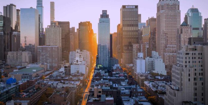 New York City with sun beam-pubdomain-ben o'bro