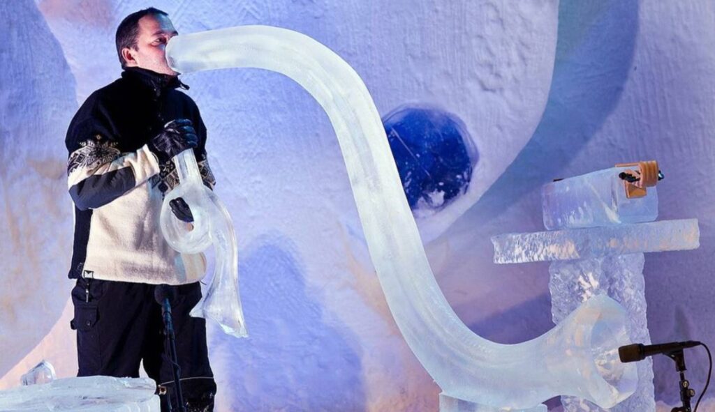 Watch Musicians Playing Instruments Carved From Ice Inside an Acoustic Igloo Concert Hall