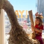 Family Builds Giant Dinosaur From Take-Out Containers During Hotel Quarantine: Naming It ‘Bagasaurus’