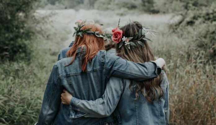 girls friendship denim jeans hiking family-pubdomain Becca Tapert