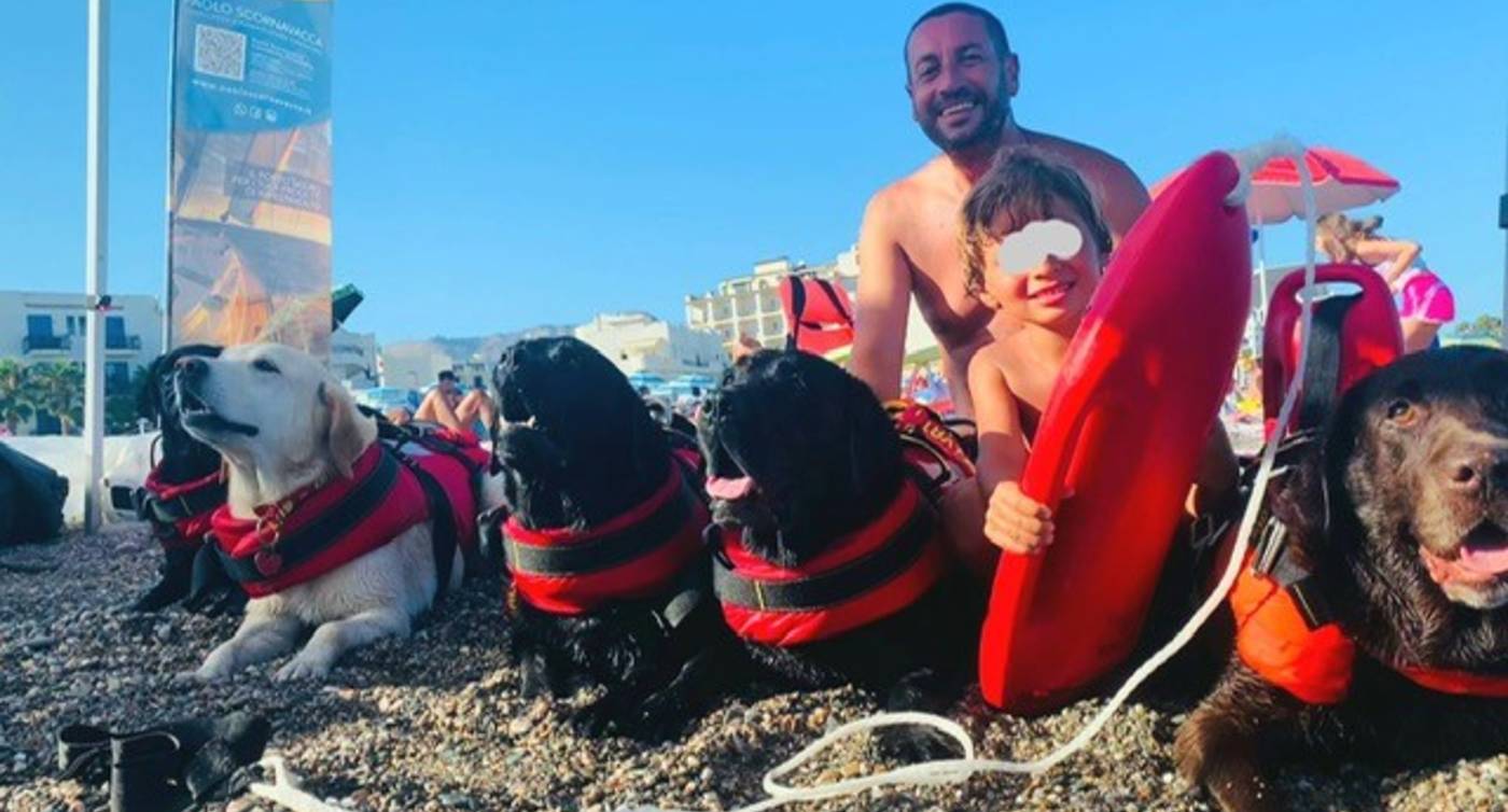 Sulle spiagge italiane, cani appositamente addestrati fungono da audaci bagnini