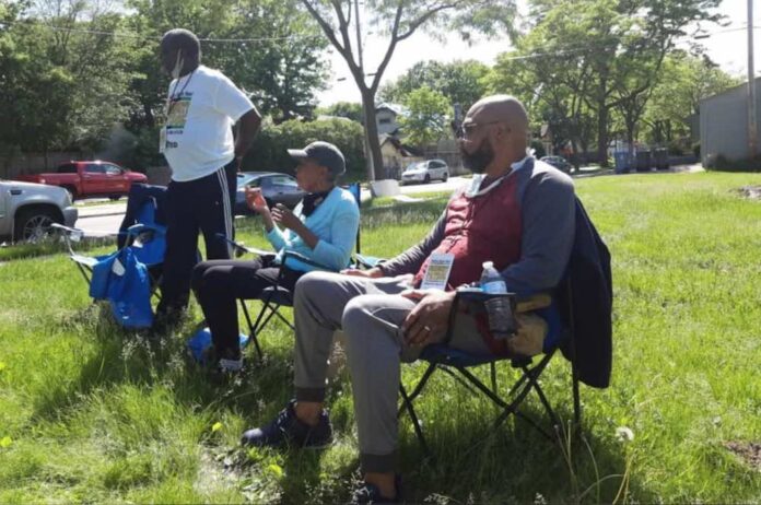 Minneapolis Black community in lawnchairs-21 Days of Peace-FB